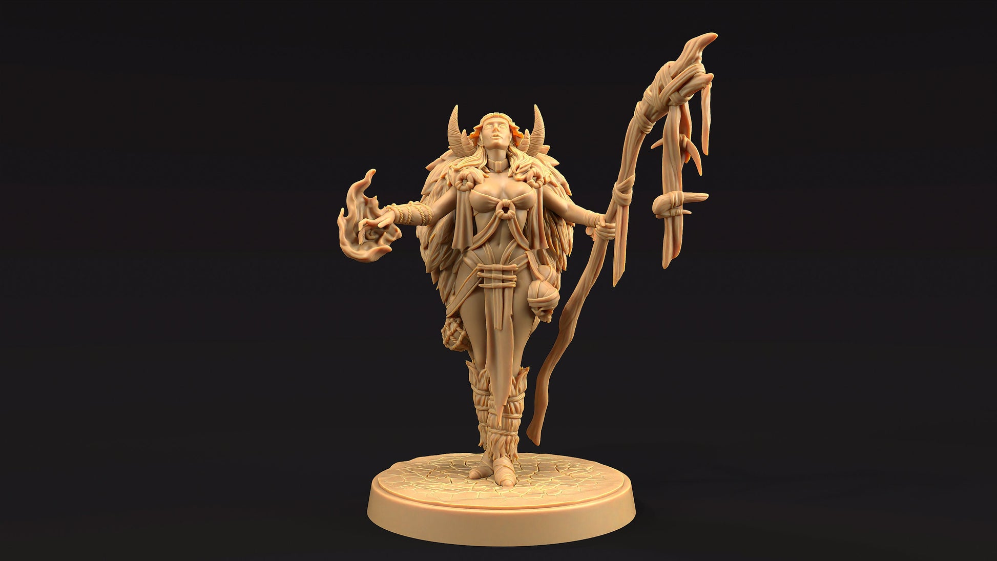 Naya, Shaman of Beasts | Dragon Trappers Lodge | Journey Through The Direlands | 32mm Scale Resin Printed Tabletop RPG Figure For DND