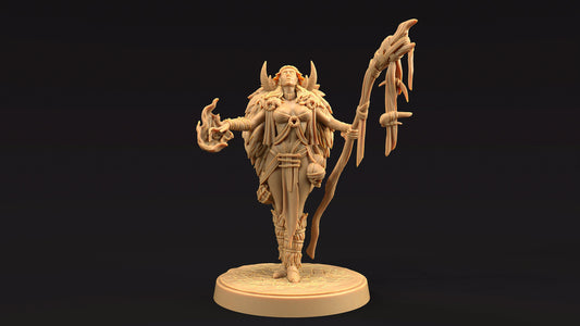 Naya, Shaman of Beasts | Dragon Trappers Lodge | Journey Through The Direlands | 32mm Scale Resin Printed Tabletop RPG Figure For DND