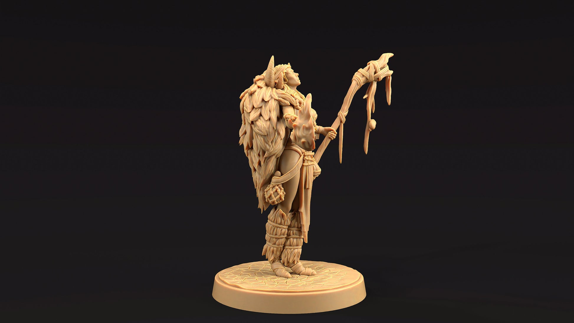 Naya, Shaman of Beasts | Dragon Trappers Lodge | Journey Through The Direlands | 32mm Scale Resin Printed Tabletop RPG Figure For DND