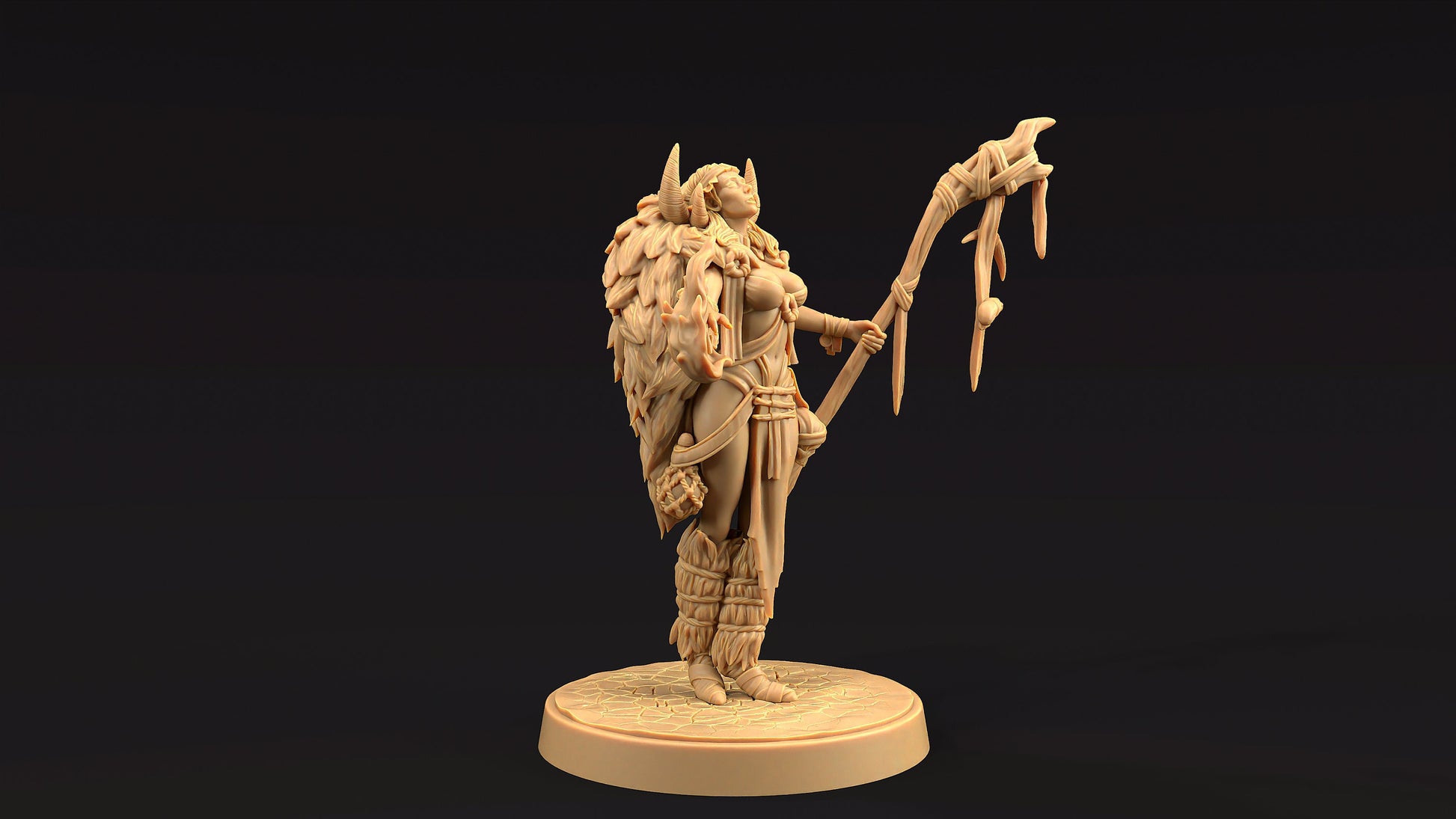 Naya, Shaman of Beasts | Dragon Trappers Lodge | Journey Through The Direlands | 32mm Scale Resin Printed Tabletop RPG Figure For DND
