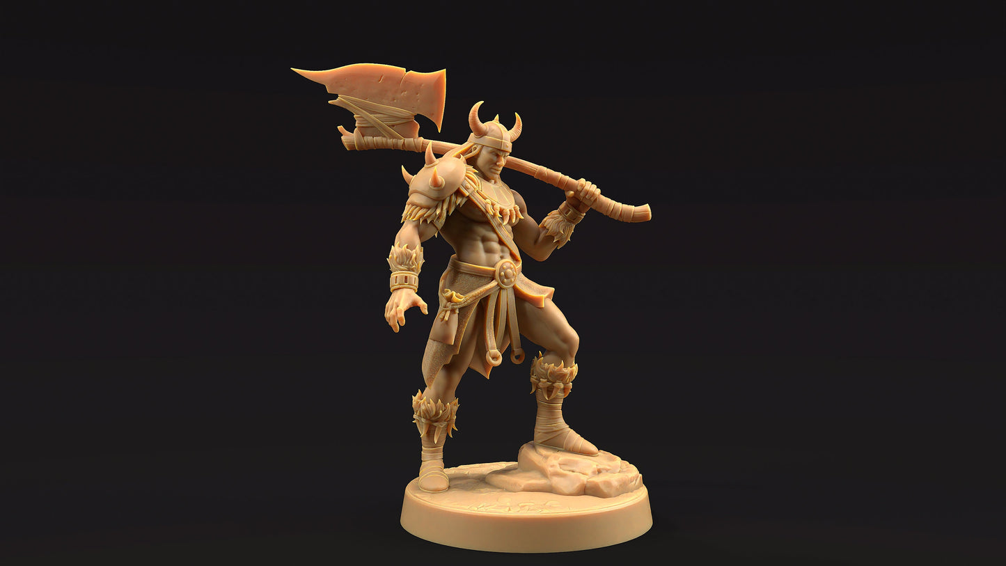 Jarnax, The Barbarian | Dragon Trappers Lodge | Journey Through The Direlands | 32mm Scale Resin Printed Tabletop RPG Figure For DND