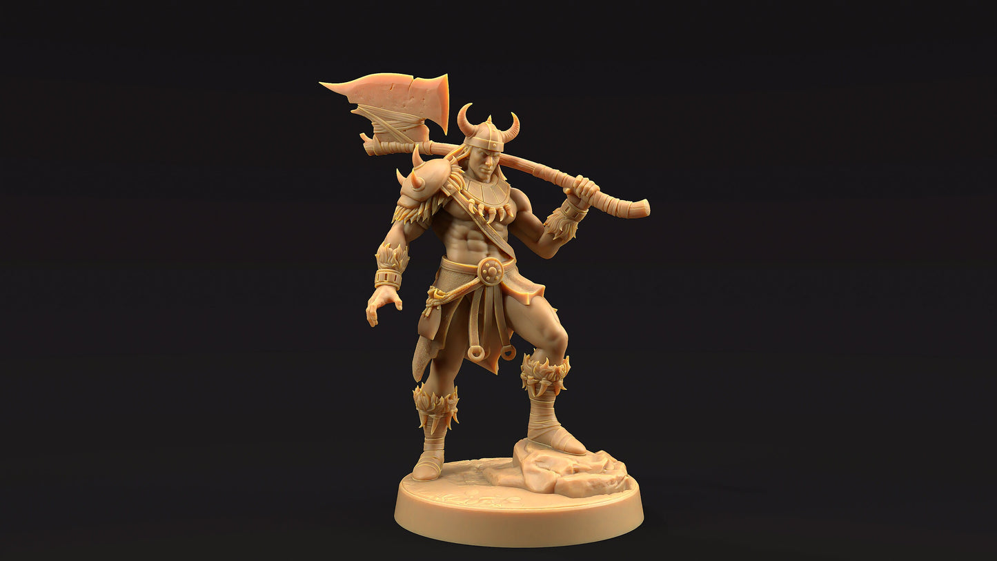 Jarnax, The Barbarian | Dragon Trappers Lodge | Journey Through The Direlands | 32mm Scale Resin Printed Tabletop RPG Figure For DND