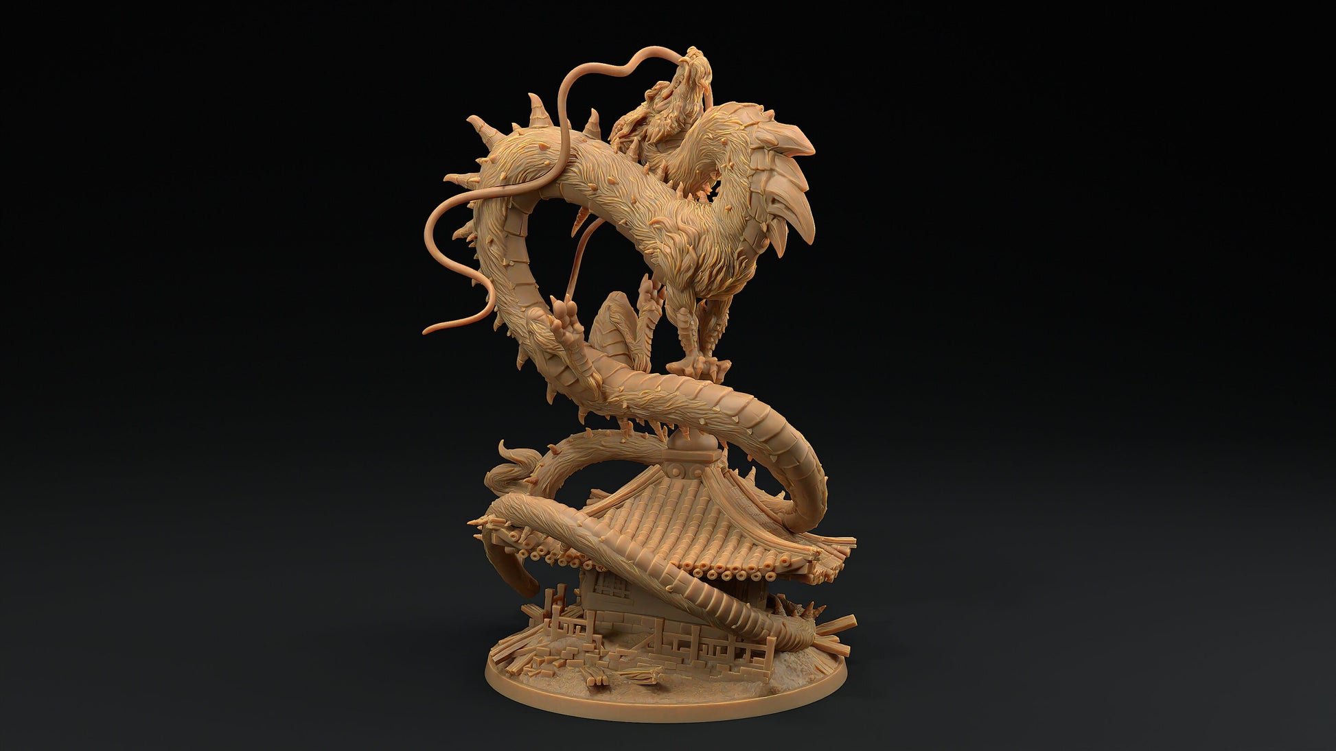 Large Wind Dragon | Dragon Trappers Lodge | Chosen Of The Kami | 32mm Scale Resin Printed Tabletop RPG Figure For DND