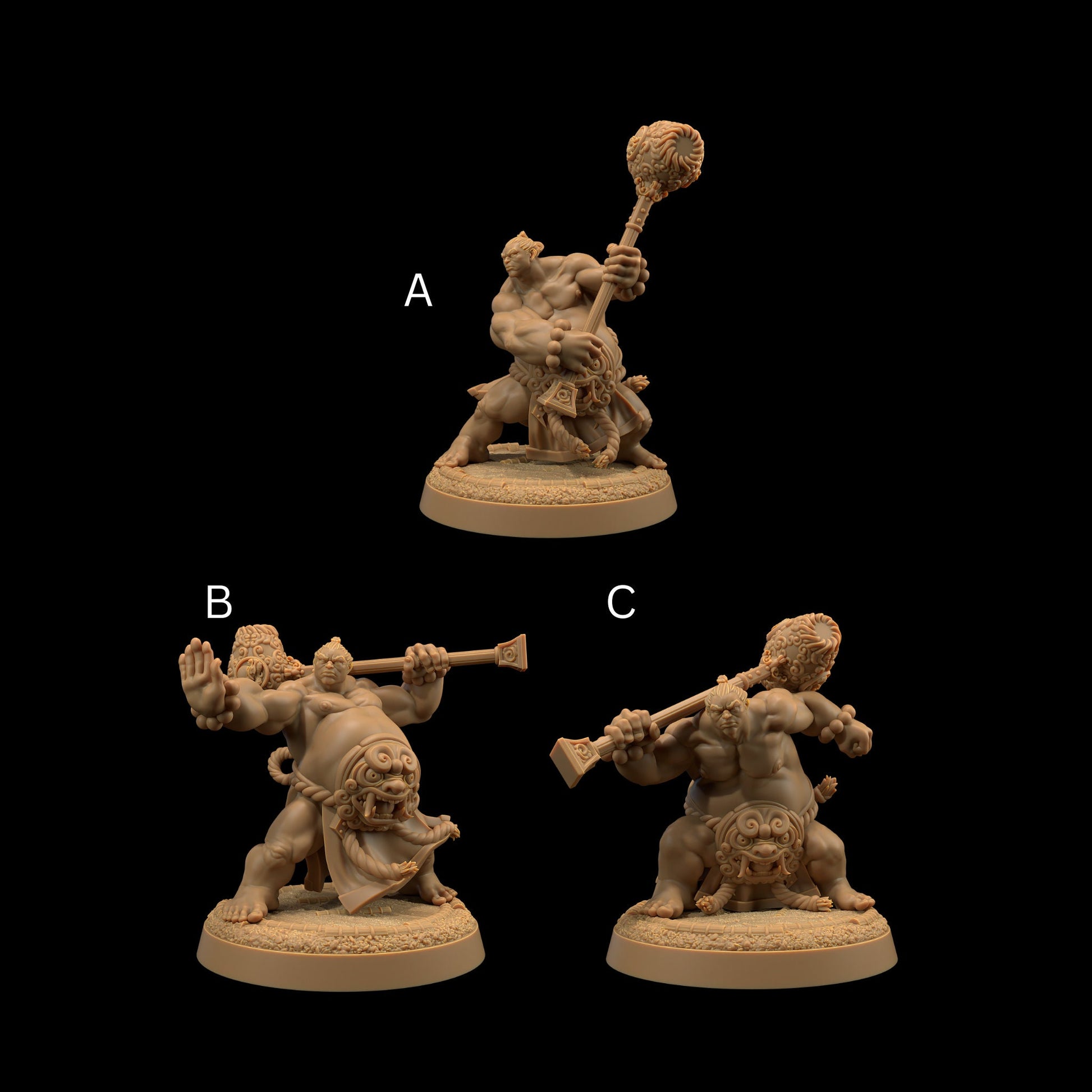 Sumo Set | Dragon Trappers Lodge | Chosen Of The Kami | 32mm Scale Resin Printed Tabletop RPG Figure For DND