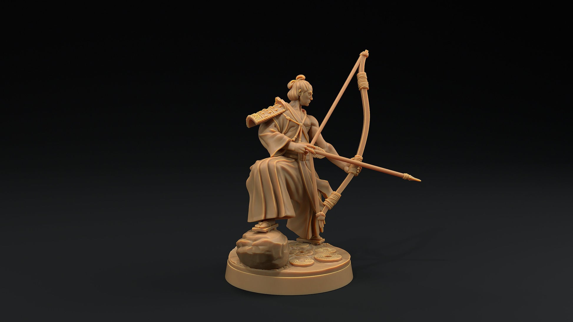 Archers Set | Dragon Trappers Lodge | Chosen Of The Kami | 32mm Scale Resin Printed Tabletop RPG Figure For DND