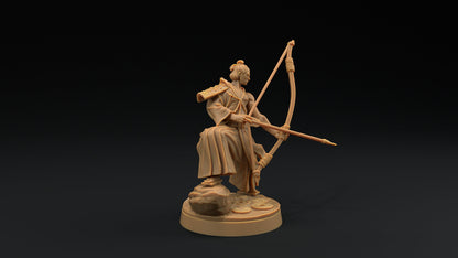 Archers Set | Dragon Trappers Lodge | Chosen Of The Kami | 32mm Scale Resin Printed Tabletop RPG Figure For DND