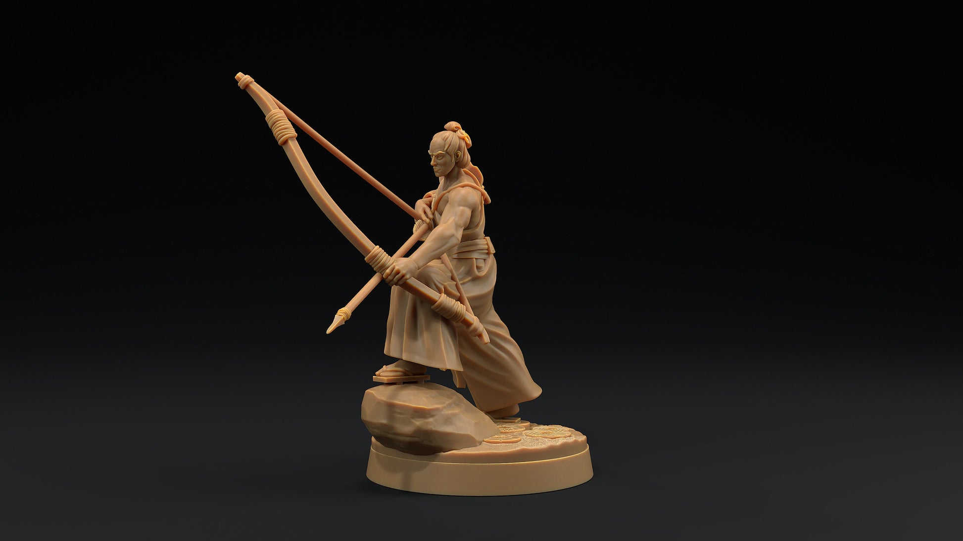 Archers Set | Dragon Trappers Lodge | Chosen Of The Kami | 32mm Scale Resin Printed Tabletop RPG Figure For DND