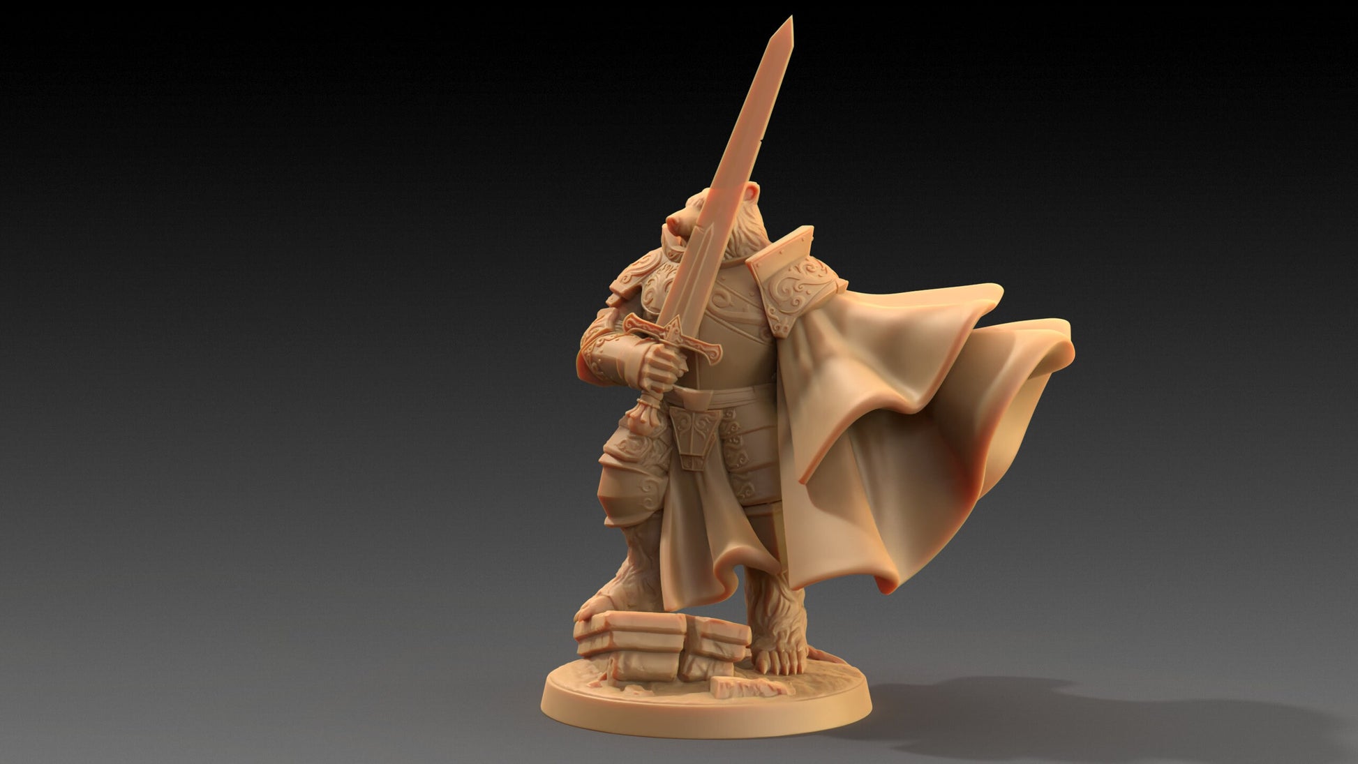 Lord Samson, Badger Knight | Dragon Trappers Lodge | The Critterfolk of Bluewoods Barrows | 32mm Scale Resin Printed TTRPG Figure For DND