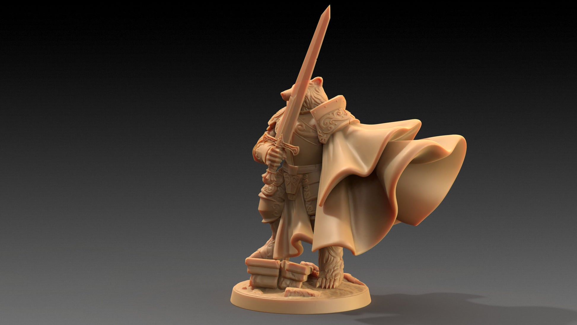 Lord Samson, Badger Knight | Dragon Trappers Lodge | The Critterfolk of Bluewoods Barrows | 32mm Scale Resin Printed TTRPG Figure For DND