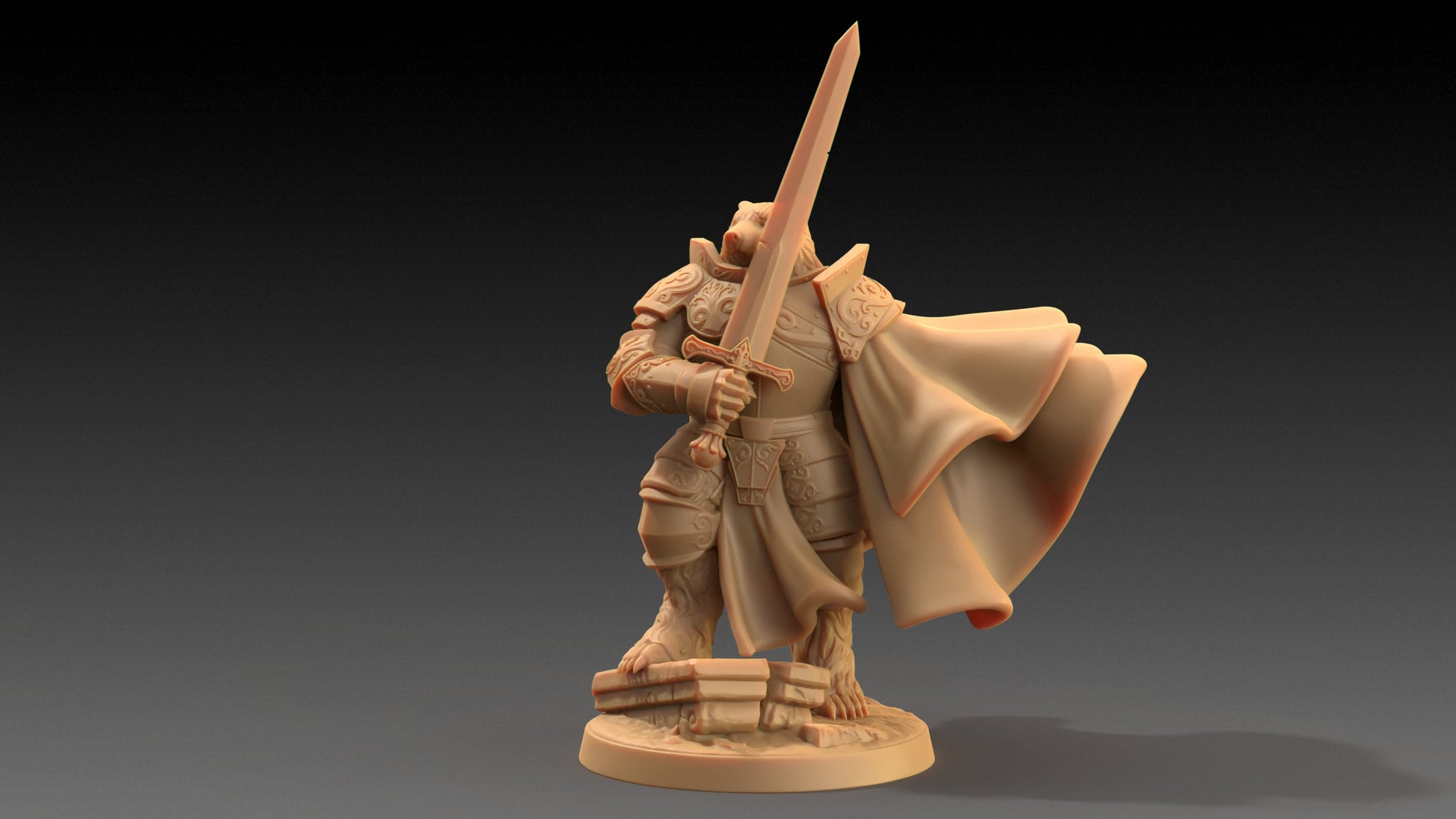 Lord Samson, Badger Knight | Dragon Trappers Lodge | The Critterfolk of Bluewoods Barrows | 32mm Scale Resin Printed TTRPG Figure For DND