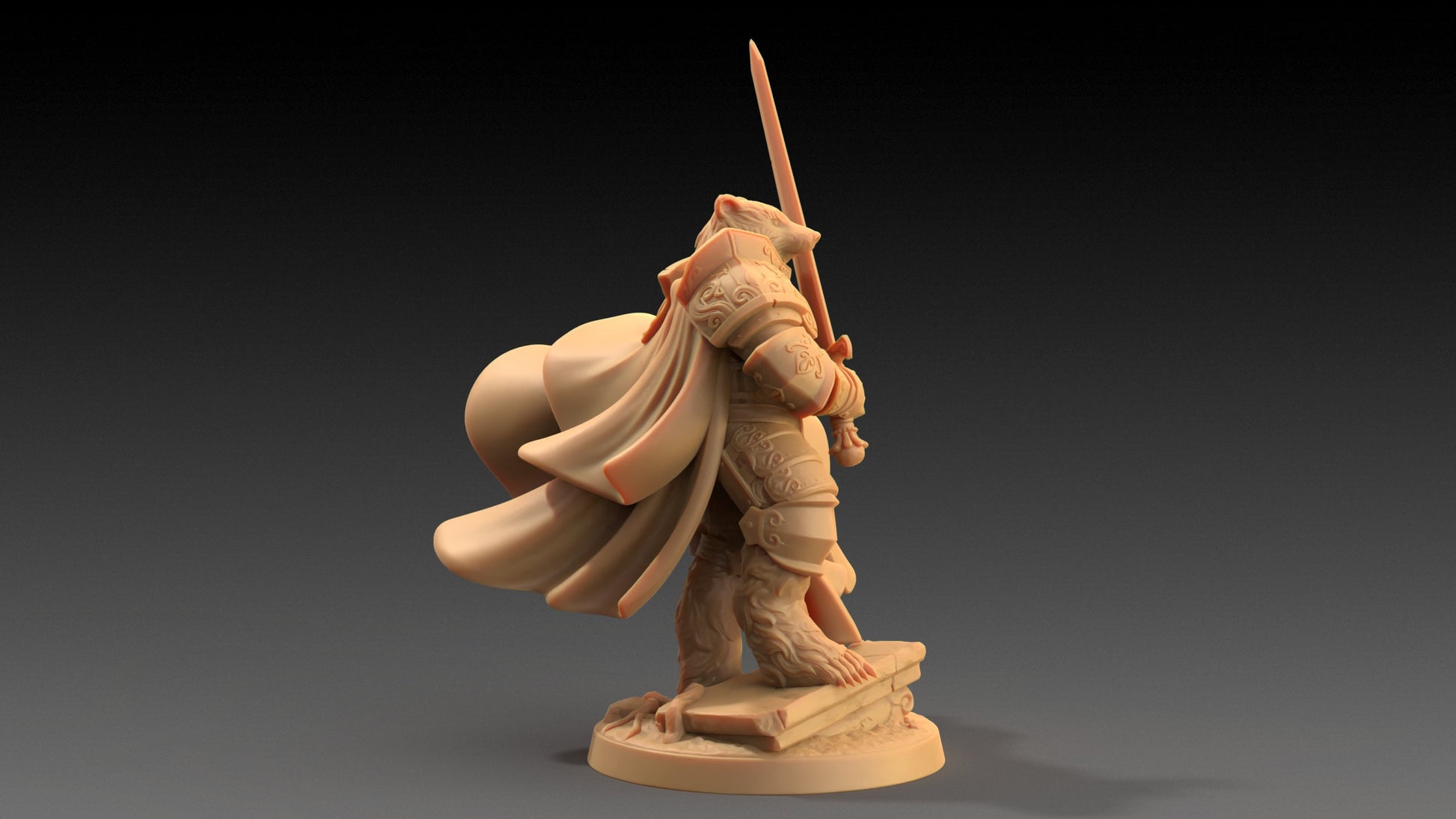 Lord Samson, Badger Knight | Dragon Trappers Lodge | The Critterfolk of Bluewoods Barrows | 32mm Scale Resin Printed TTRPG Figure For DND