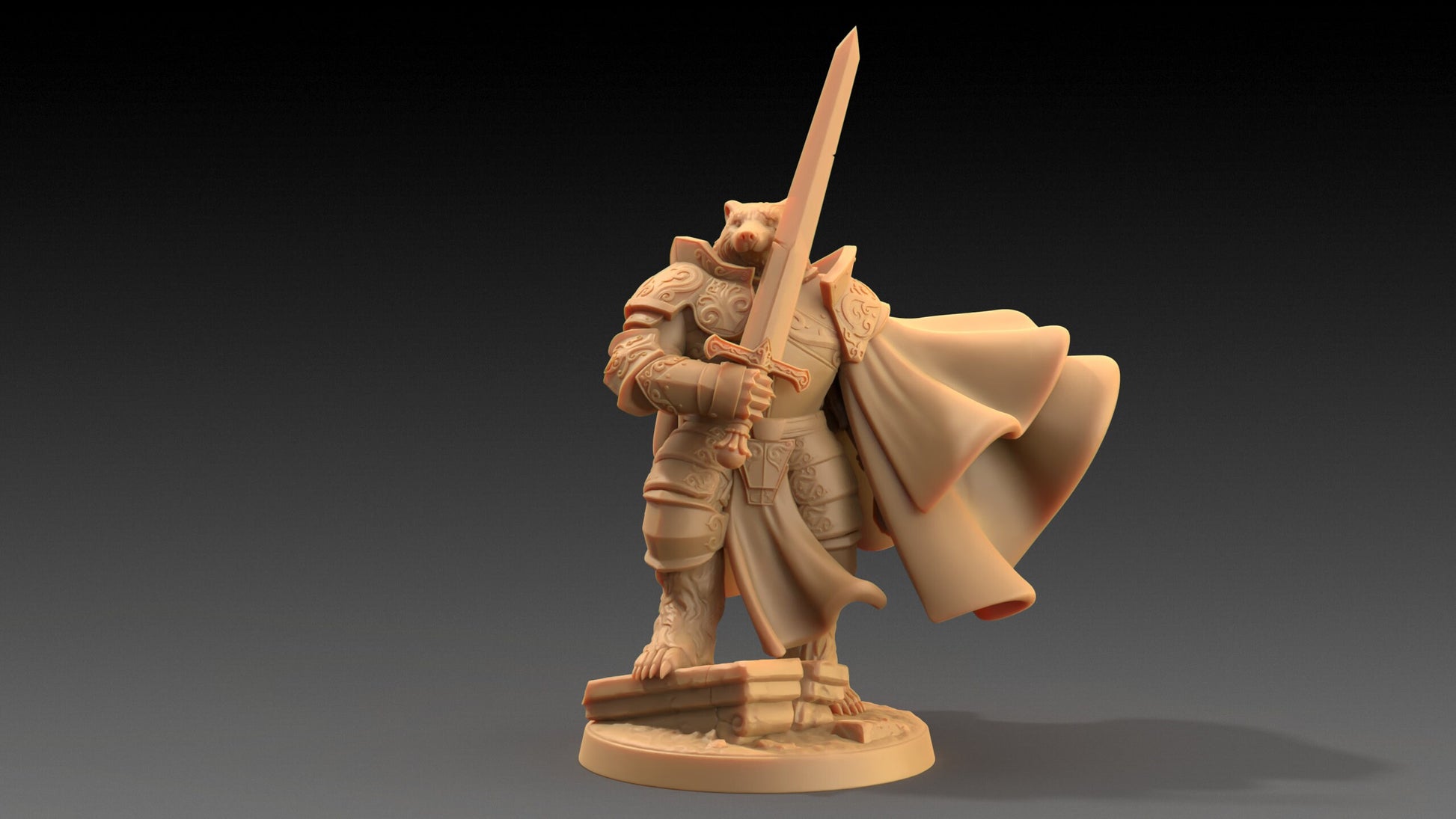 Lord Samson, Badger Knight | Dragon Trappers Lodge | The Critterfolk of Bluewoods Barrows | 32mm Scale Resin Printed TTRPG Figure For DND