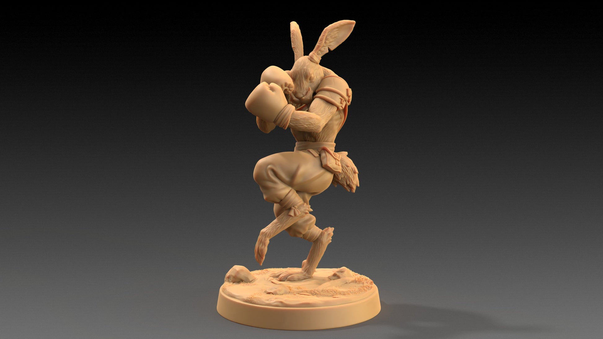 Moose Lightfoot, Hare Pugilist | Dragon Trappers Lodge | The Critterfolk of Bluewoods Barrows | 32mm Resin Printed TTRPG Figure For DND
