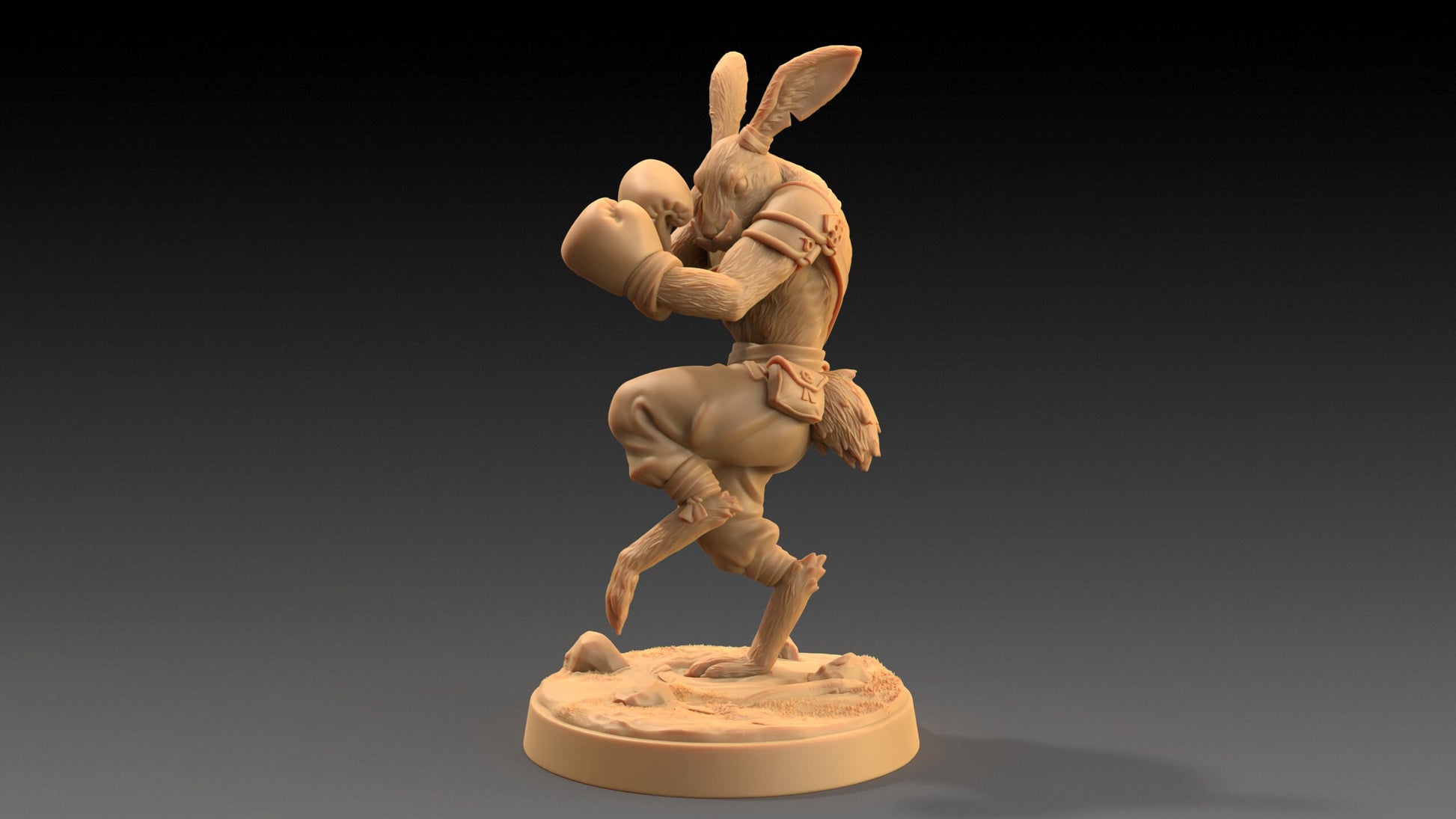 Moose Lightfoot, Hare Pugilist | Dragon Trappers Lodge | The Critterfolk of Bluewoods Barrows | 32mm Resin Printed TTRPG Figure For DND