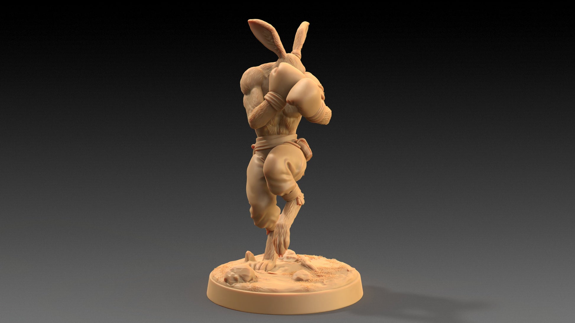 Moose Lightfoot, Hare Pugilist | Dragon Trappers Lodge | The Critterfolk of Bluewoods Barrows | 32mm Resin Printed TTRPG Figure For DND