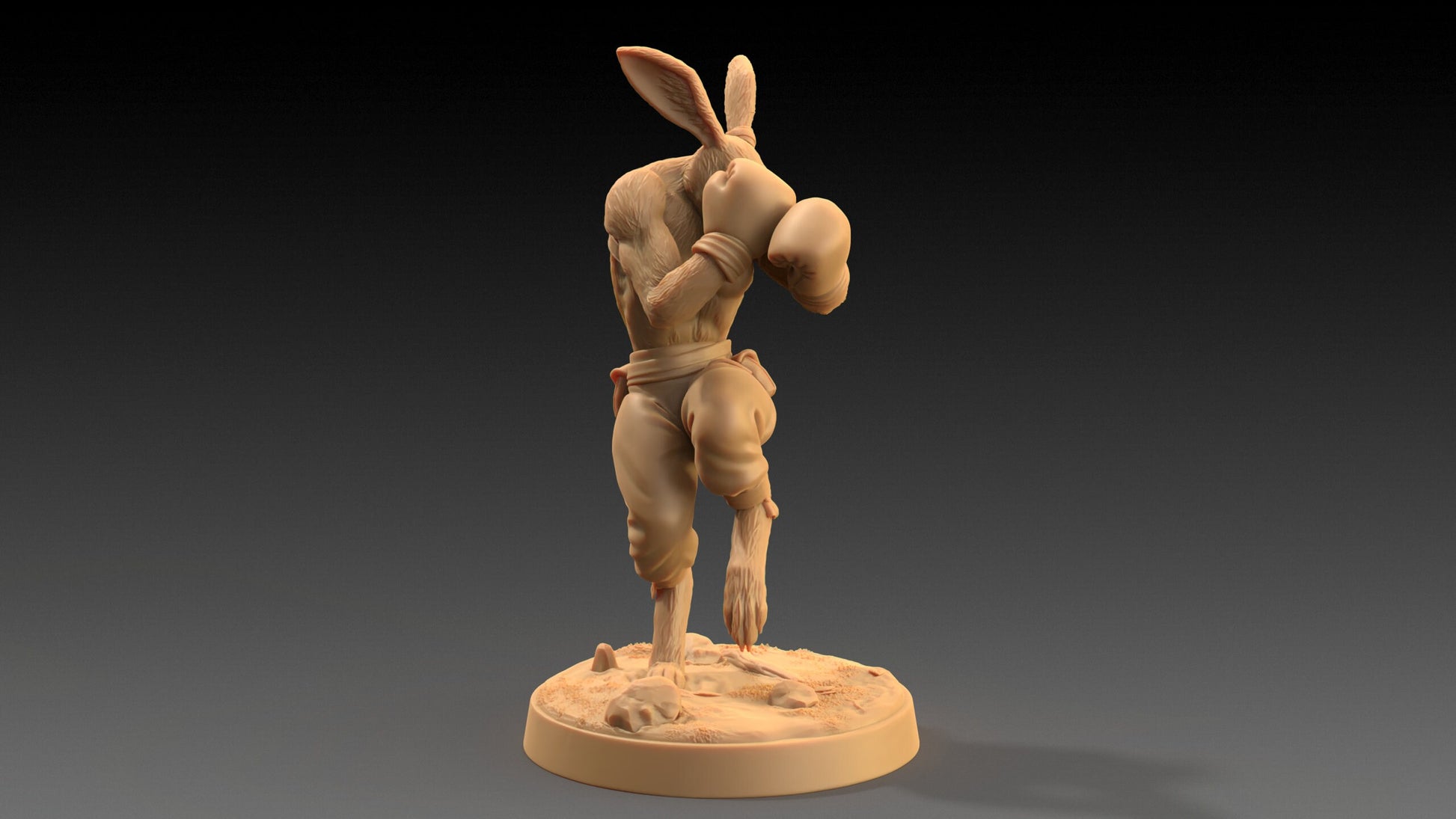 Moose Lightfoot, Hare Pugilist | Dragon Trappers Lodge | The Critterfolk of Bluewoods Barrows | 32mm Resin Printed TTRPG Figure For DND