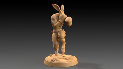 Moose Lightfoot, Hare Pugilist | Dragon Trappers Lodge | The Critterfolk of Bluewoods Barrows | 32mm Resin Printed TTRPG Figure For DND