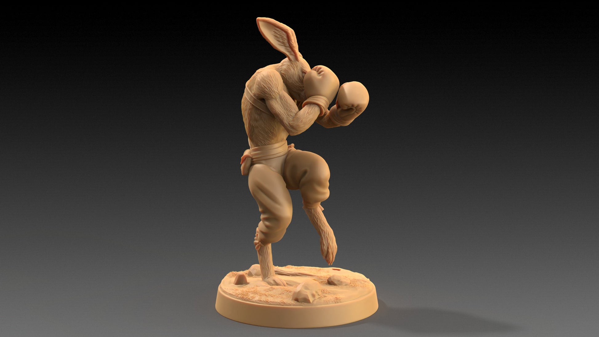 Moose Lightfoot, Hare Pugilist | Dragon Trappers Lodge | The Critterfolk of Bluewoods Barrows | 32mm Resin Printed TTRPG Figure For DND