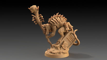 Skitterax, The Necromancer | Dragon Trappers Lodge | The Critterfolk of Bluewoods Barrows | 32mm Scale Resin Printed TTRPG Figure For DND