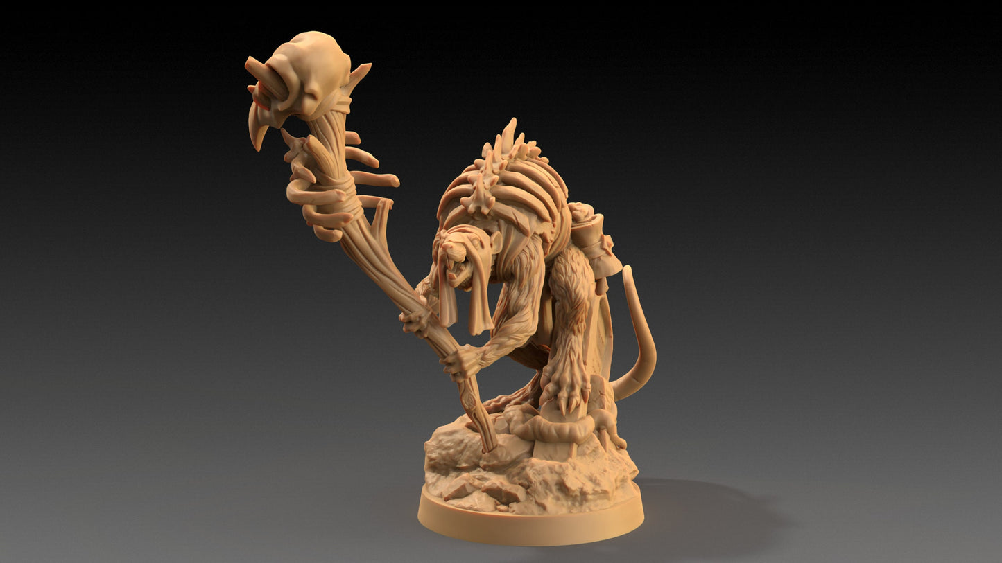 Skitterax, The Necromancer | Dragon Trappers Lodge | The Critterfolk of Bluewoods Barrows | 32mm Scale Resin Printed TTRPG Figure For DND