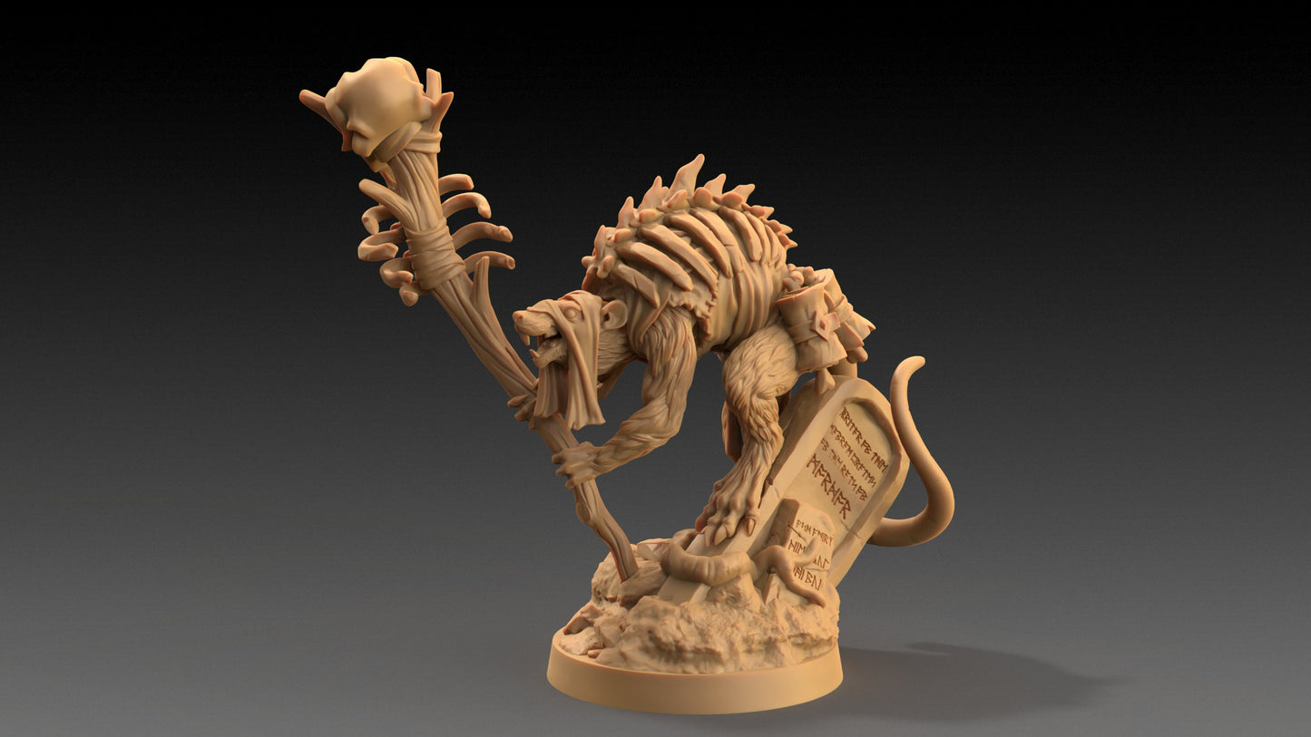 Skitterax, The Necromancer | Dragon Trappers Lodge | The Critterfolk of Bluewoods Barrows | 32mm Scale Resin Printed TTRPG Figure For DND