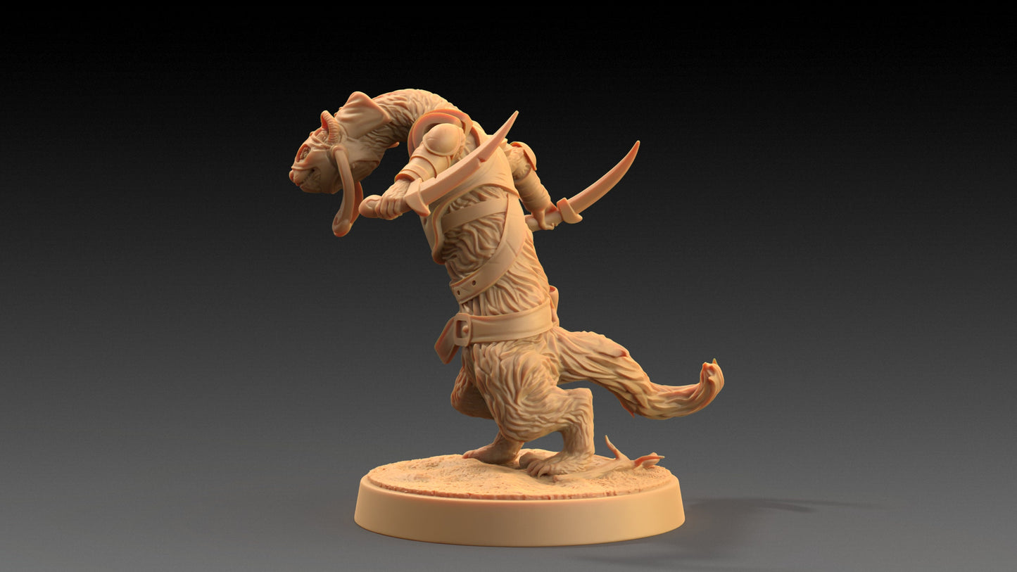 Ferret Skulker Set | Dragon Trappers Lodge | The Critterfolk of Bluewoods Barrows | 32mm Scale Resin Printed TTRPG Figure For DND