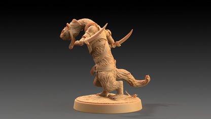 Ferret Skulker Set | Dragon Trappers Lodge | The Critterfolk of Bluewoods Barrows | 32mm Scale Resin Printed TTRPG Figure For DND