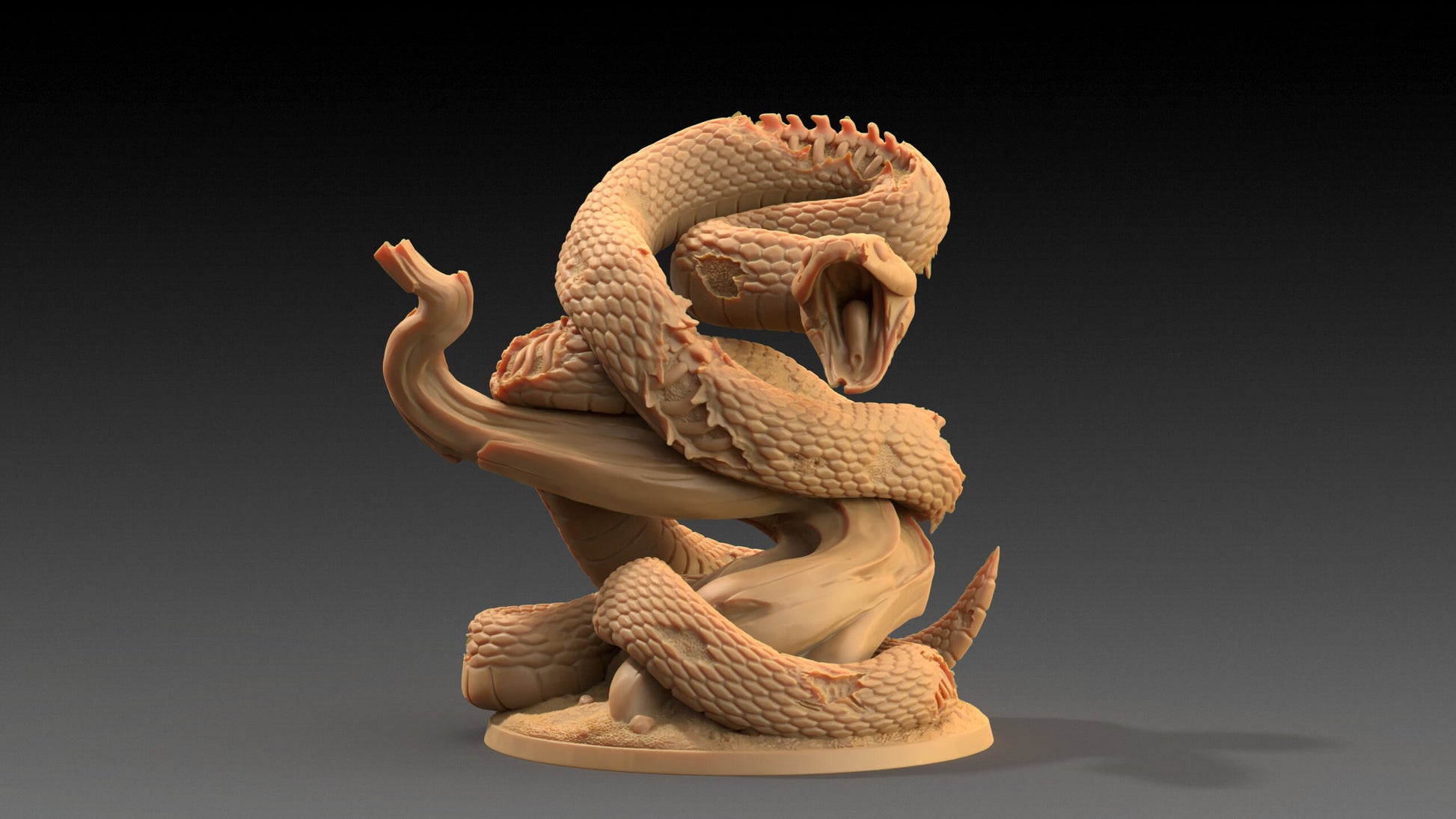 Giant Undead Snake | Dragon Trappers Lodge | The Critterfolk of Bluewoods Barrows | 32mm Scale Resin Printed TTRPG Figure For DND