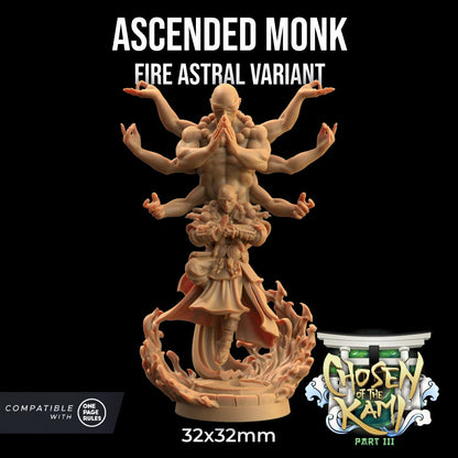 Ascended Monks Set | Dragon Trappers Lodge | Chosen Of The Kami | 32mm Scale Resin Printed Tabletop RPG Figure For DND