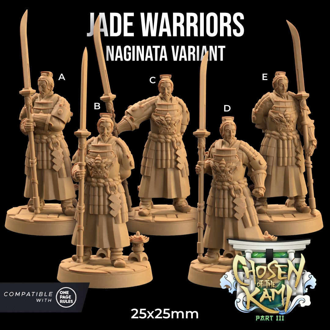 Jade Warriors Set | Dragon Trappers Lodge | Chosen Of The Kami | 32mm Scale Resin Printed Tabletop RPG Figure For DND