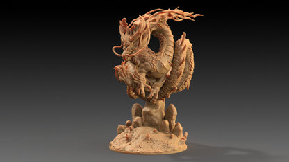 Large River Dragon | Dragon Trappers Lodge | Chosen Of The Kami | 32mm Scale Resin Printed Tabletop RPG Figure For DND