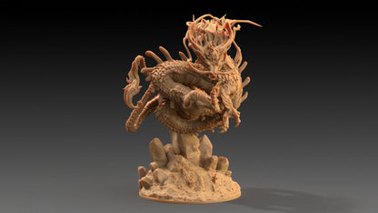 Large River Dragon | Dragon Trappers Lodge | Chosen Of The Kami | 32mm Scale Resin Printed Tabletop RPG Figure For DND