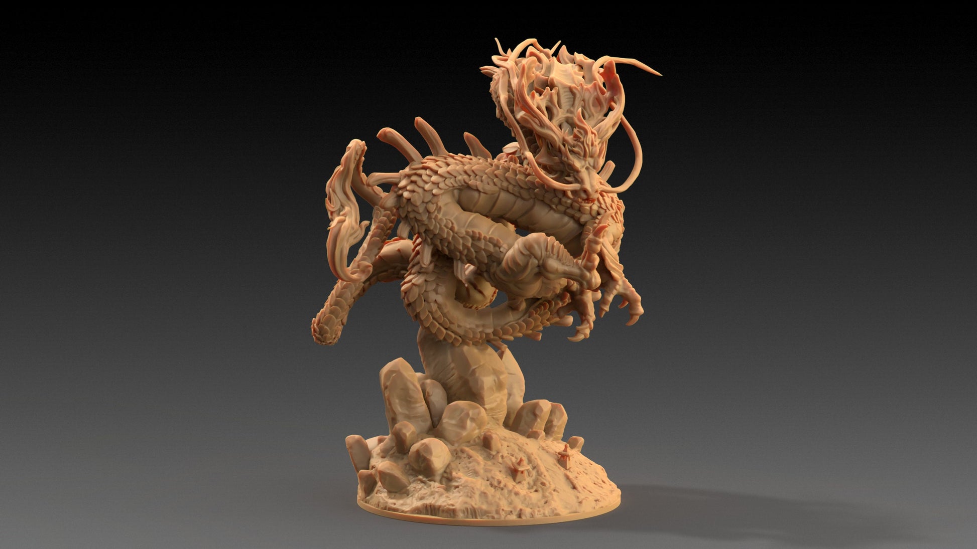 Large River Dragon | Dragon Trappers Lodge | Chosen Of The Kami | 32mm Scale Resin Printed Tabletop RPG Figure For DND