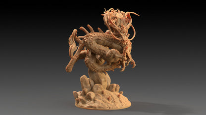 Large River Dragon | Dragon Trappers Lodge | Chosen Of The Kami | 32mm Scale Resin Printed Tabletop RPG Figure For DND