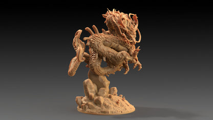 Large River Dragon | Dragon Trappers Lodge | Chosen Of The Kami | 32mm Scale Resin Printed Tabletop RPG Figure For DND