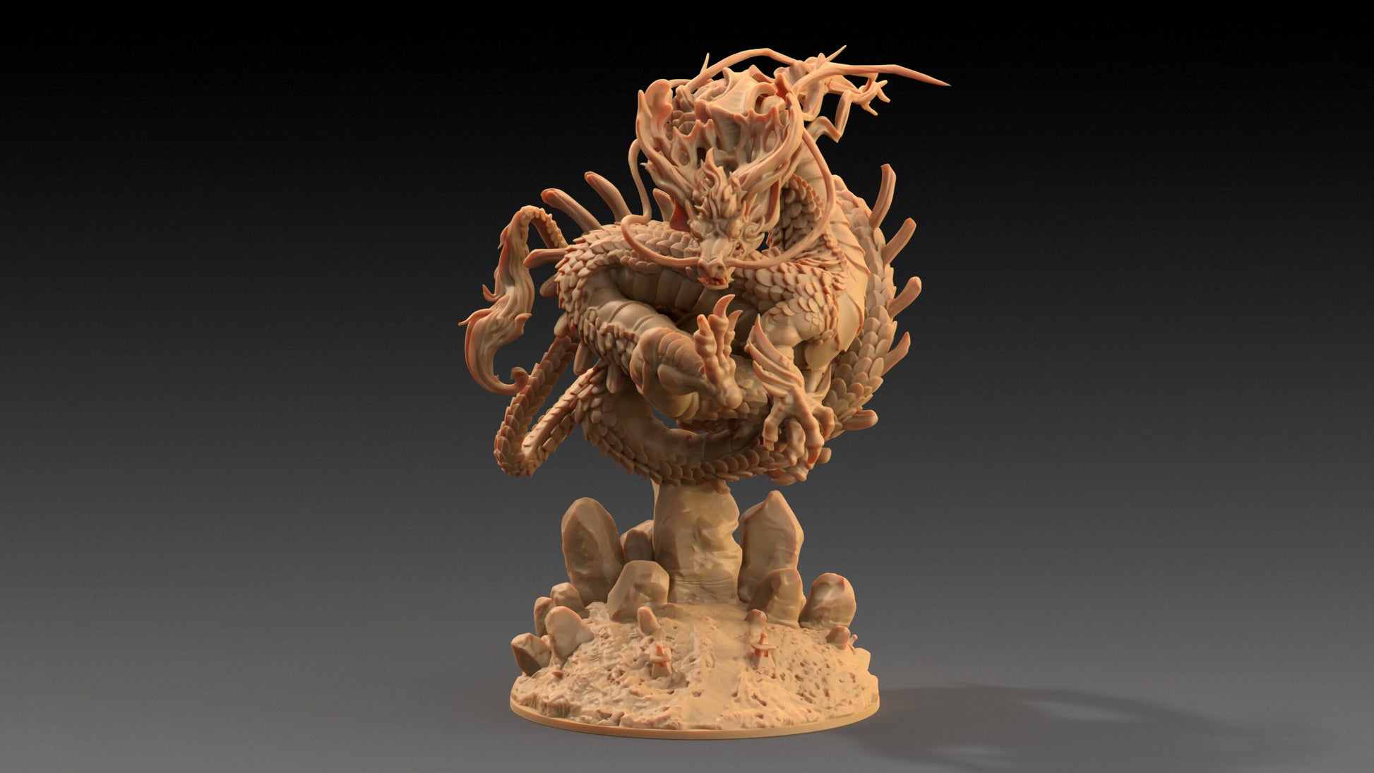 Large River Dragon | Dragon Trappers Lodge | Chosen Of The Kami | 32mm Scale Resin Printed Tabletop RPG Figure For DND