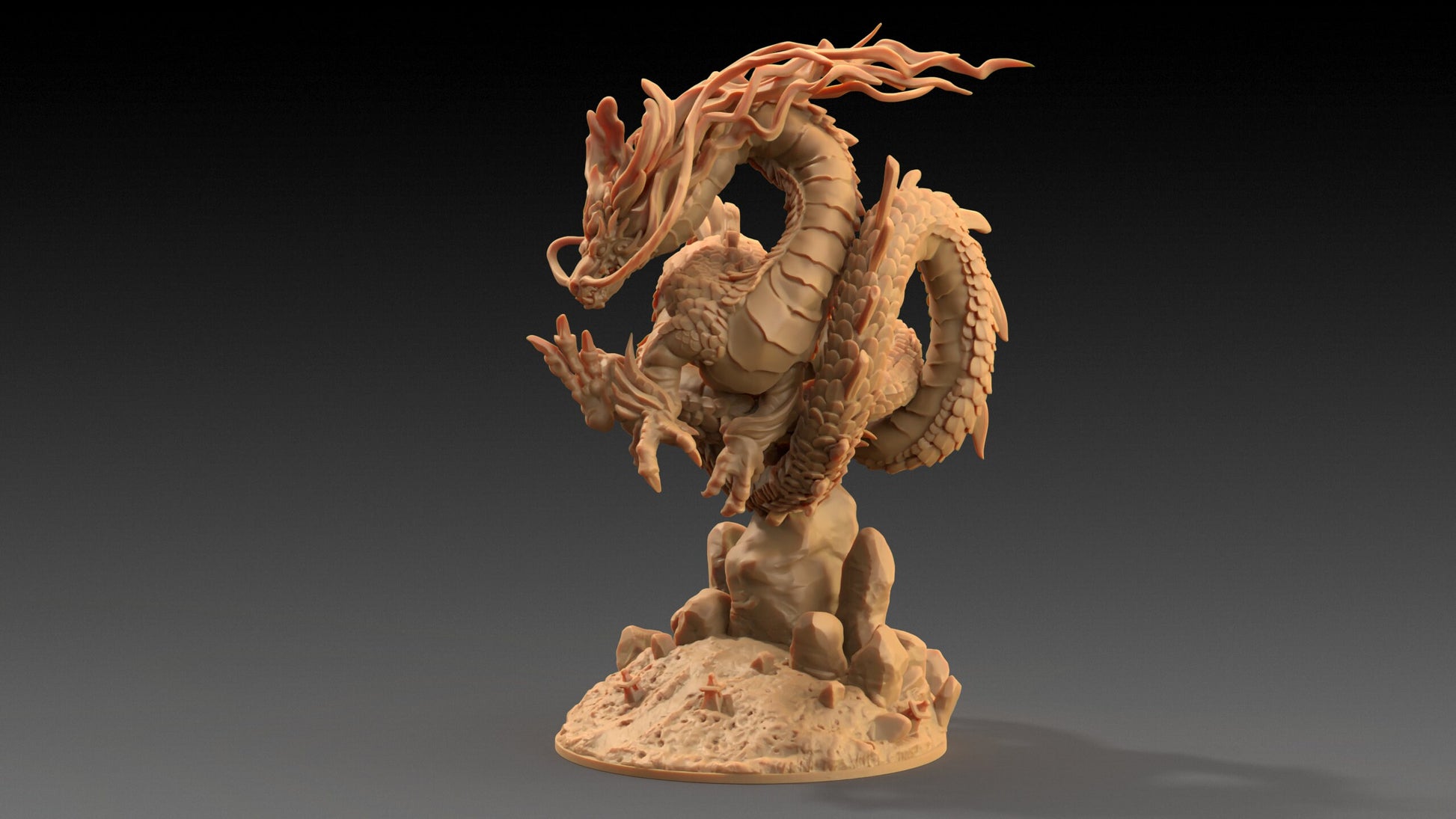 Large River Dragon | Dragon Trappers Lodge | Chosen Of The Kami | 32mm Scale Resin Printed Tabletop RPG Figure For DND
