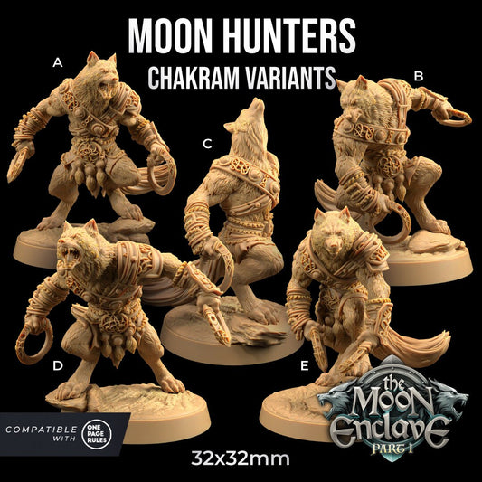 Moon Hunters Set | Dragon Trappers Lodge | The Moon Enclave | 32mm Scale Resin Printed Tabletop RPG Figure For DND