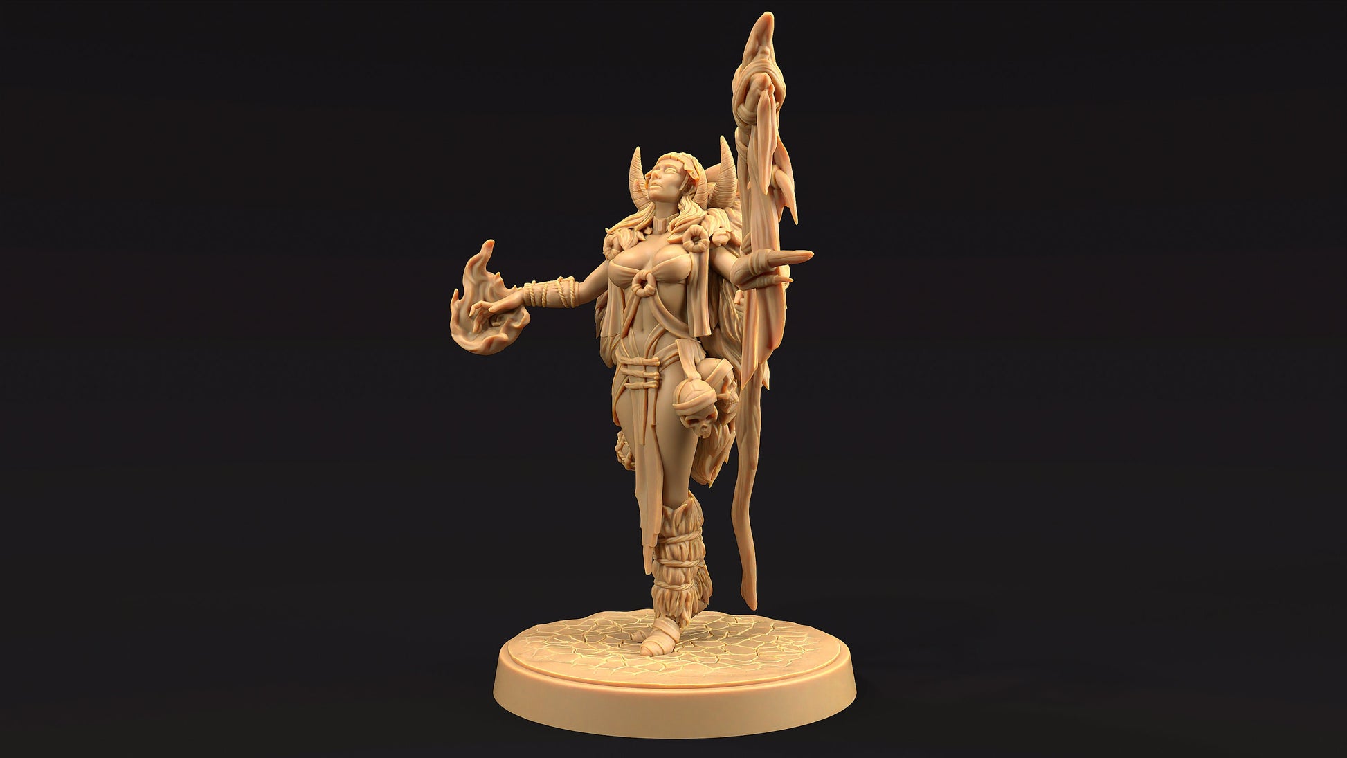 Naya, Shaman of Beasts | Dragon Trappers Lodge | Journey Through The Direlands | 32mm Scale Resin Printed Tabletop RPG Figure For DND