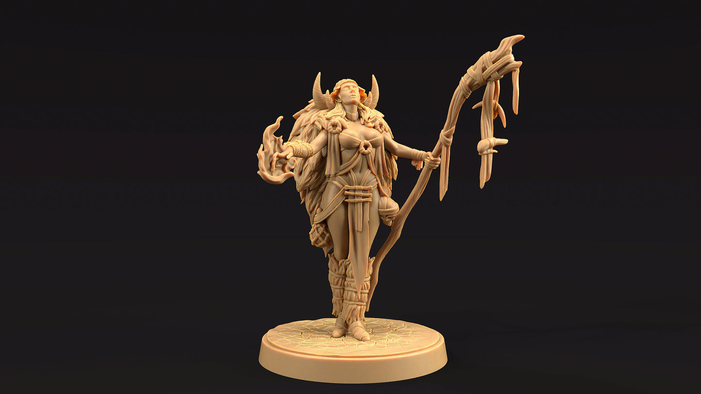 Naya, Shaman of Beasts | Dragon Trappers Lodge | Journey Through The Direlands | 32mm Scale Resin Printed Tabletop RPG Figure For DND
