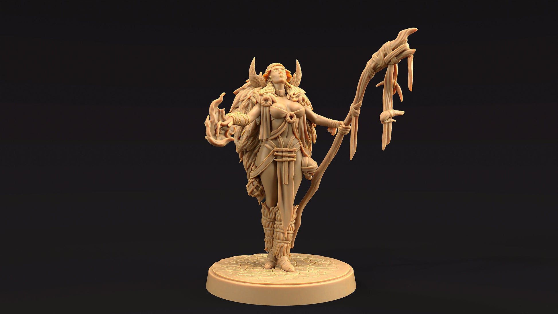 Naya, Shaman of Beasts | Dragon Trappers Lodge | Journey Through The Direlands | 32mm Scale Resin Printed Tabletop RPG Figure For DND