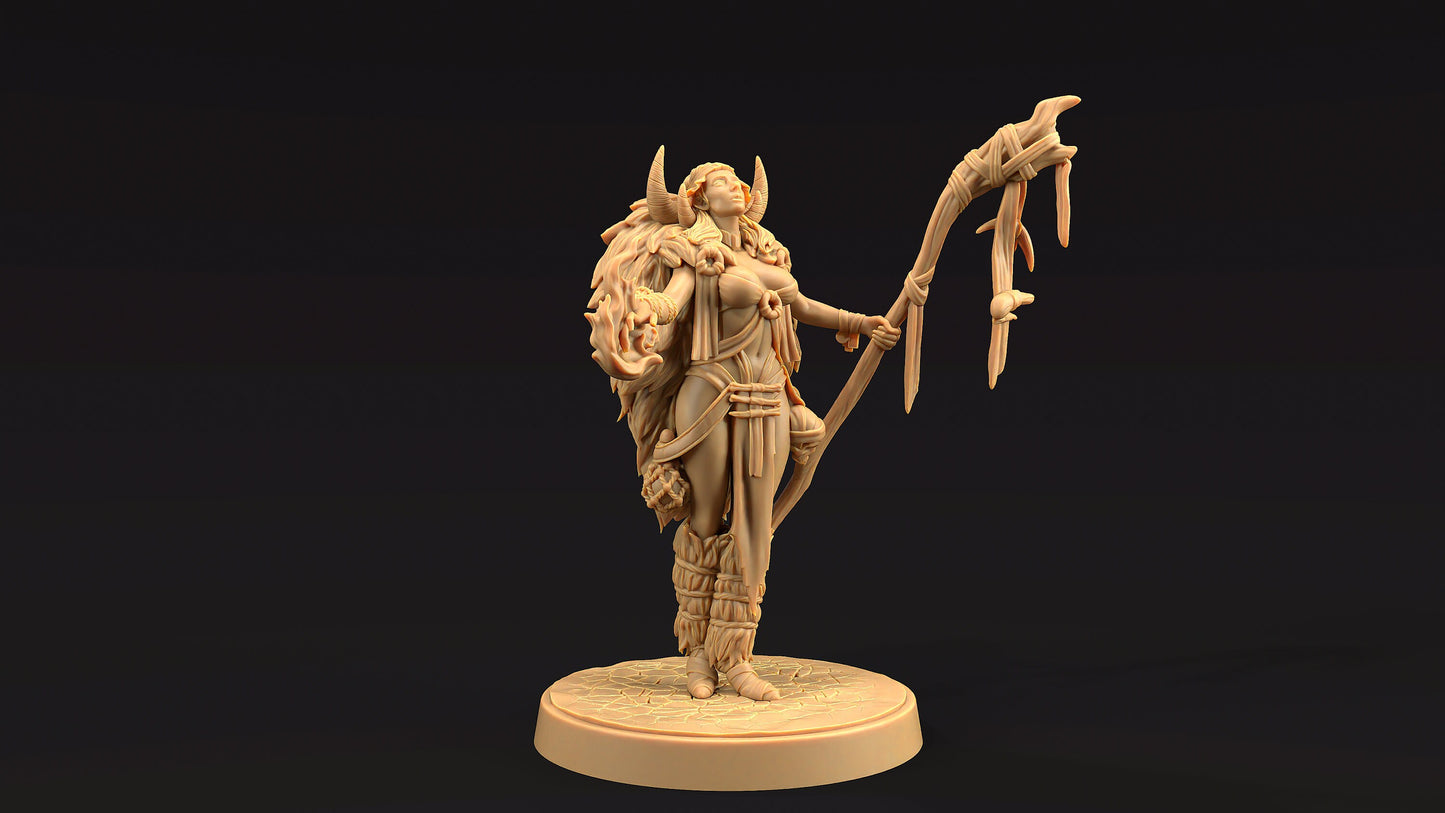 Naya, Shaman of Beasts | Dragon Trappers Lodge | Journey Through The Direlands | 32mm Scale Resin Printed Tabletop RPG Figure For DND