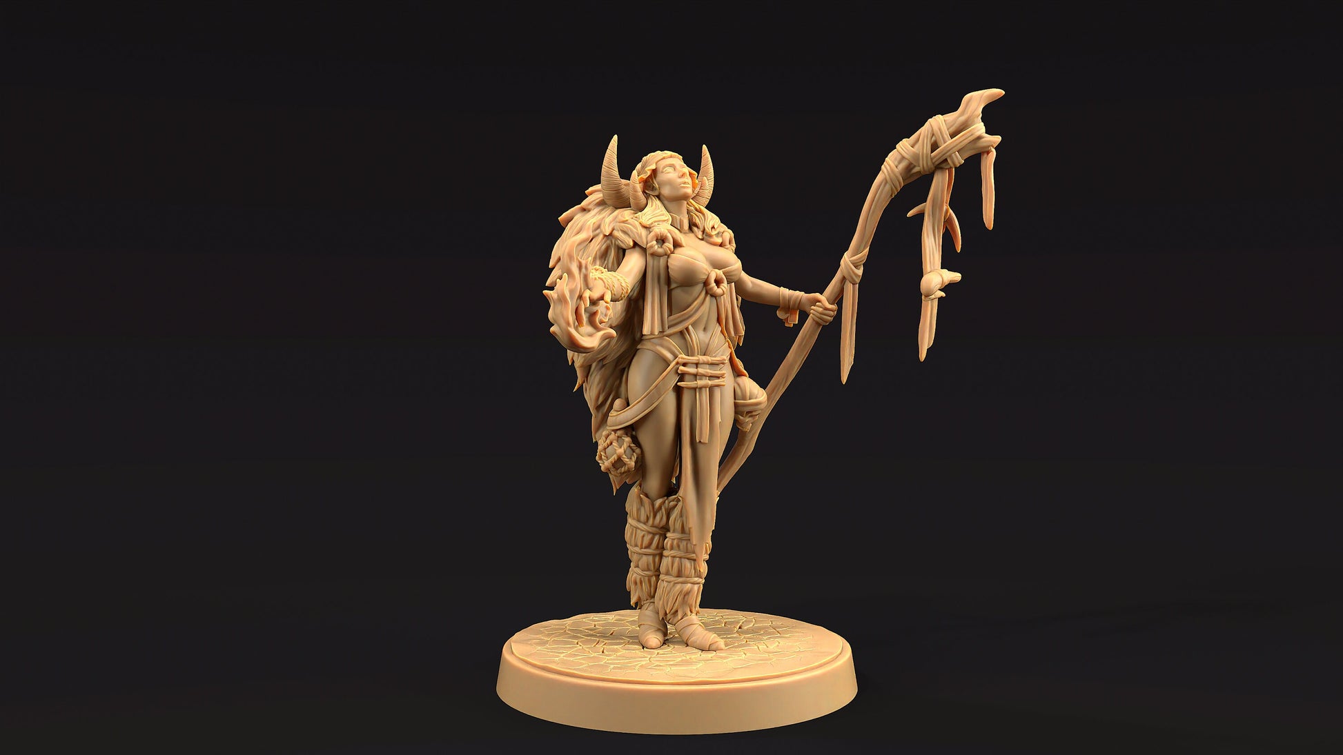Naya, Shaman of Beasts | Dragon Trappers Lodge | Journey Through The Direlands | 32mm Scale Resin Printed Tabletop RPG Figure For DND