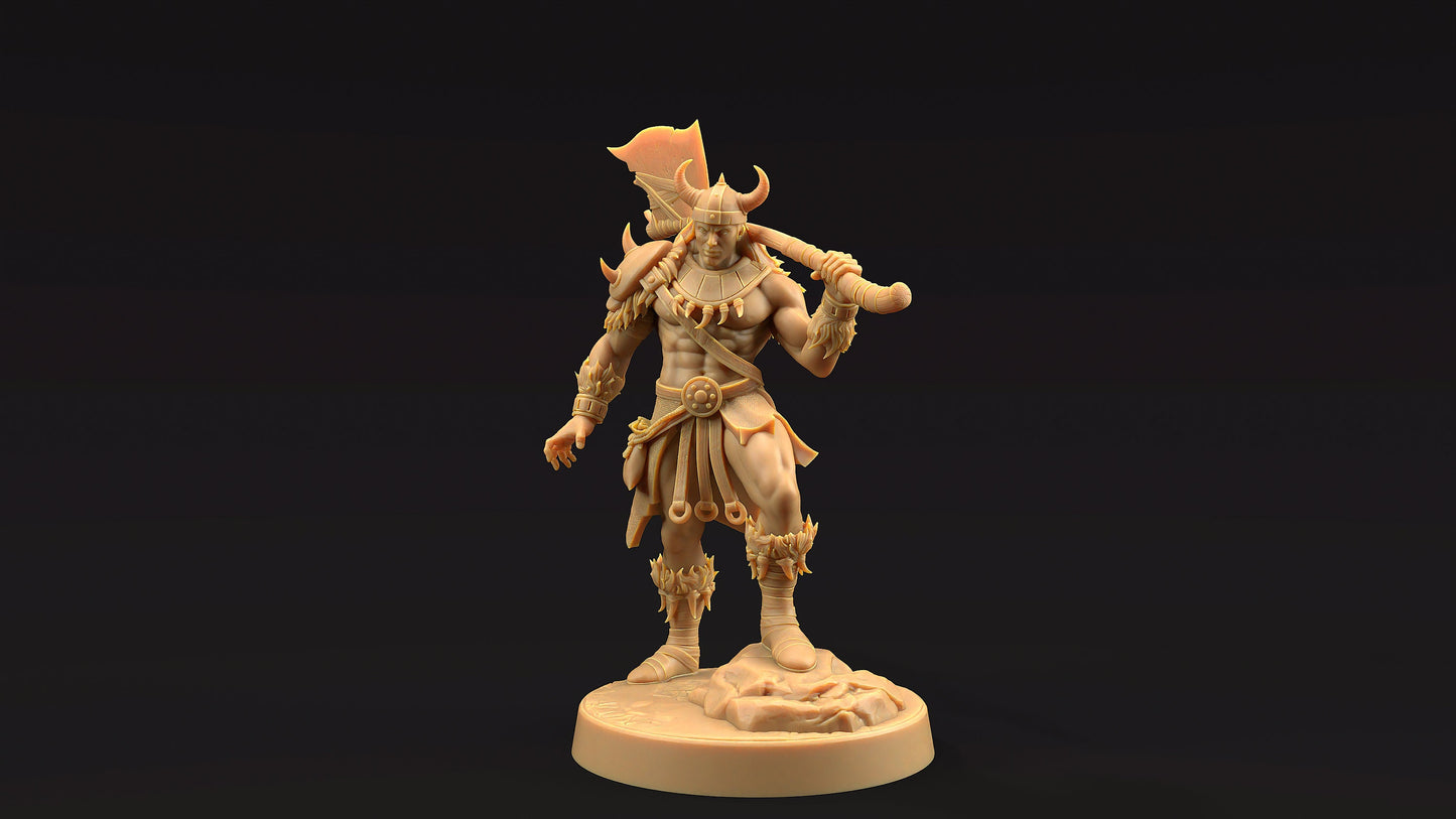 Jarnax, The Barbarian | Dragon Trappers Lodge | Journey Through The Direlands | 32mm Scale Resin Printed Tabletop RPG Figure For DND
