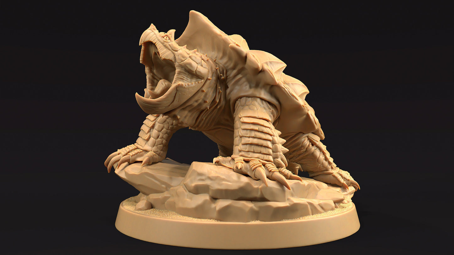 Dire Turtle Set | Dragon Trappers Lodge | Journey Through The Direlands | 32mm Scale Resin Printed Tabletop RPG Figure For DND