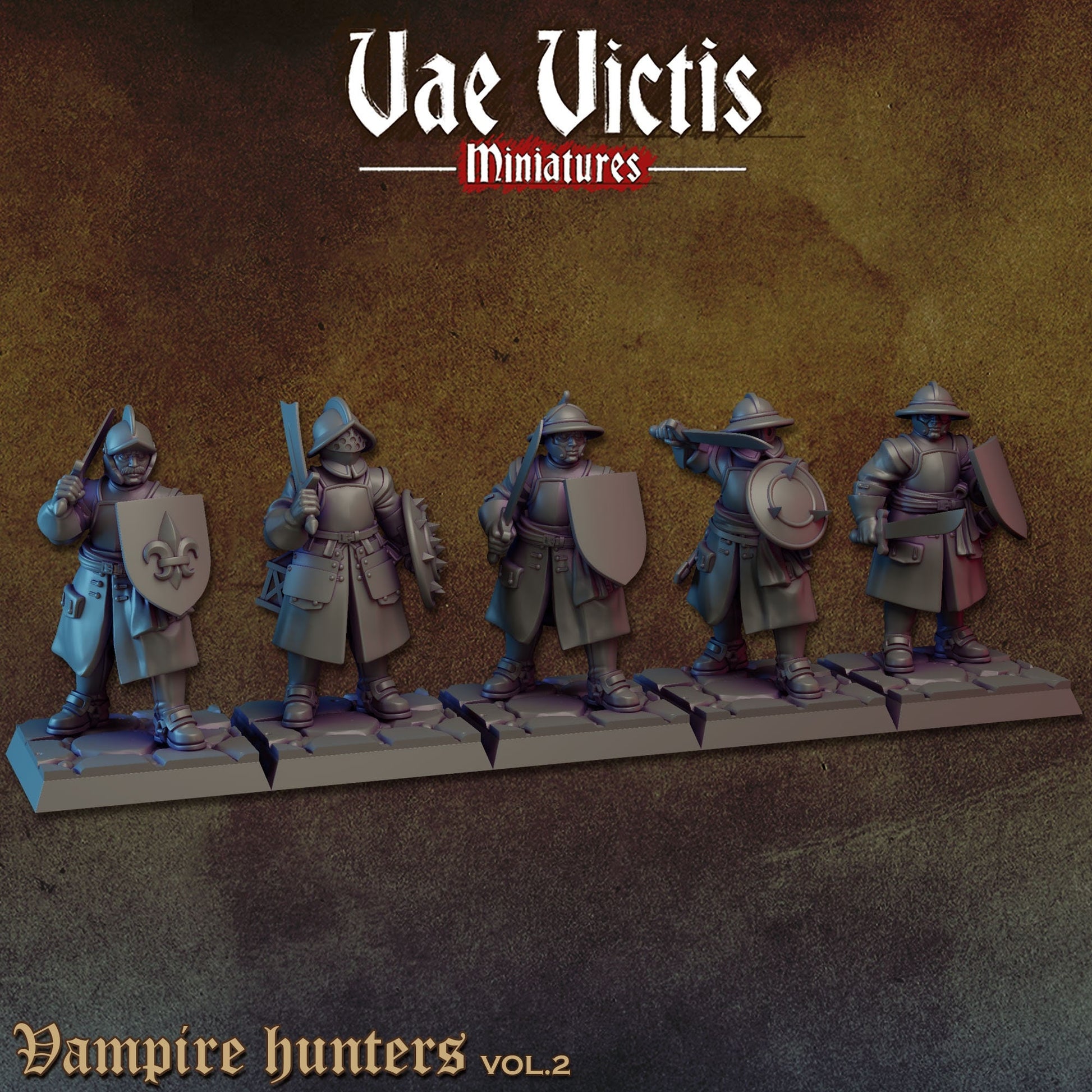 Vampire Hunters Set Vol. 2 | Vae Victis Miniatures | 32mm Scale Resin Printed Tabletop RPG Figures for Tabletop Roleplaying or Wargaming