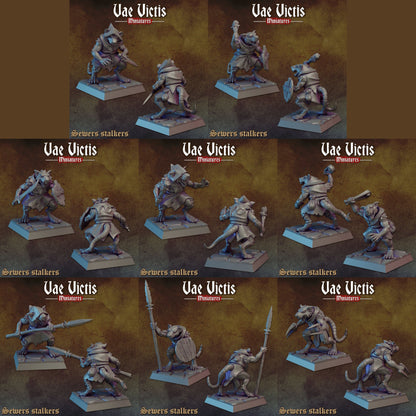 Ratfolk Warband Set | Vae Victis Miniatures | 32mm Scale Resin Printed Tabletop RPG Figures for Tabletop Roleplaying or Wargaming