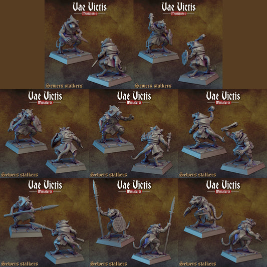 Ratfolk Warband Set | Vae Victis Miniatures | 32mm Scale Resin Printed Tabletop RPG Figures for Tabletop Roleplaying or Wargaming