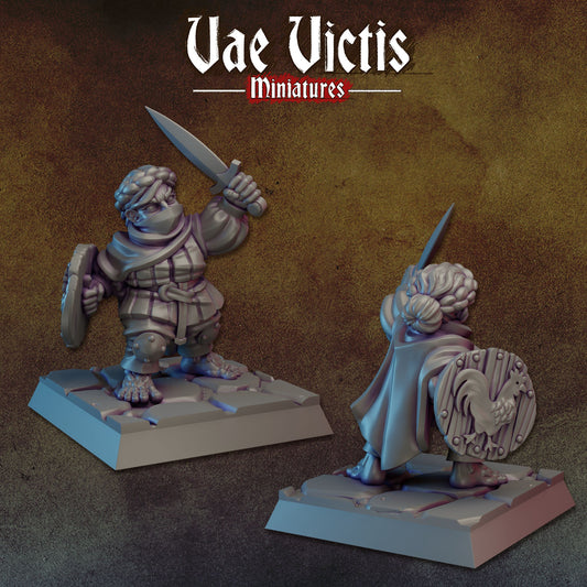 Halfling Knight | Vae Victis Miniatures | 32mm Scale Resin Printed Tabletop RPG Figures for Tabletop Roleplaying or Wargaming