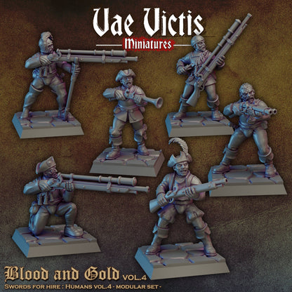 Human Riflemen Set | Vae Victis Miniatures | 32mm Scale Resin Printed Tabletop RPG Figures for Tabletop Roleplaying or Wargaming